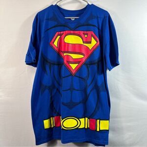 Men's DC Comics Blue Superman Cape T-Shirt w/Red Cape 0639